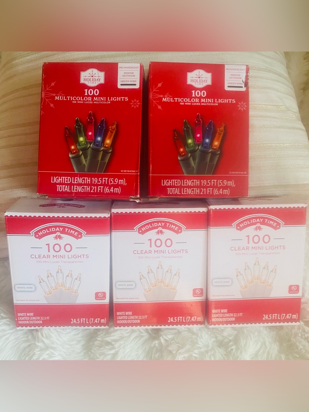 Holiday Time Multicolor and Clear Mini Light Pack  5 Boxes